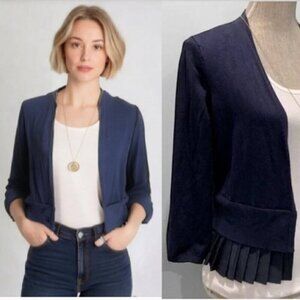 Tommy Hilfiger Blue Cardigan Peplum Open